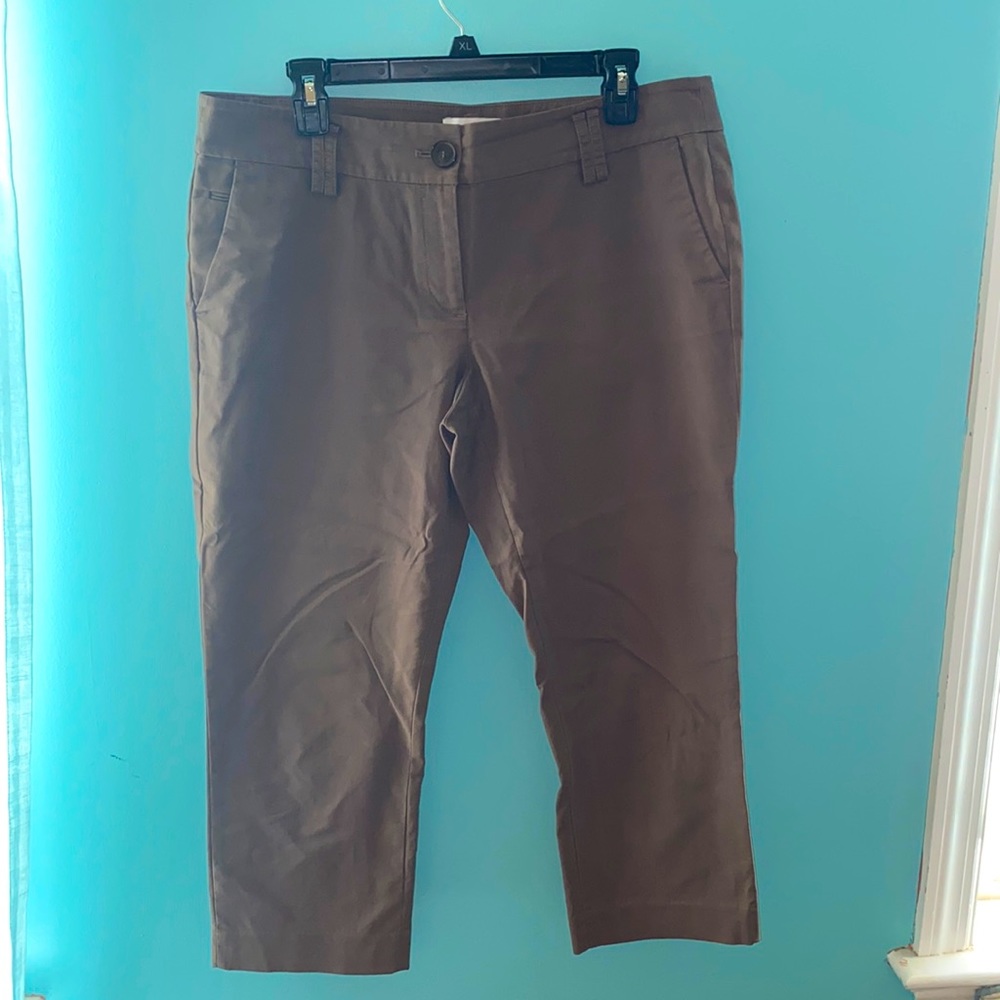 And Taylor Loft crop pants Marisa fit light brownish size 12